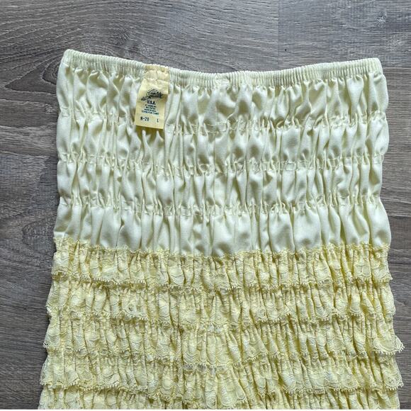 Vtg Yellow Ruffled Bloomer CRUISIN Pettipants Shorts Sz L N-29 Western Coquette - Picture 4 of 8